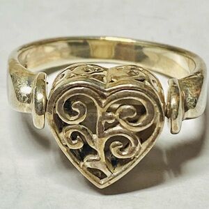 925 Sterling Rotating Heart Ring Sz 7 1/4